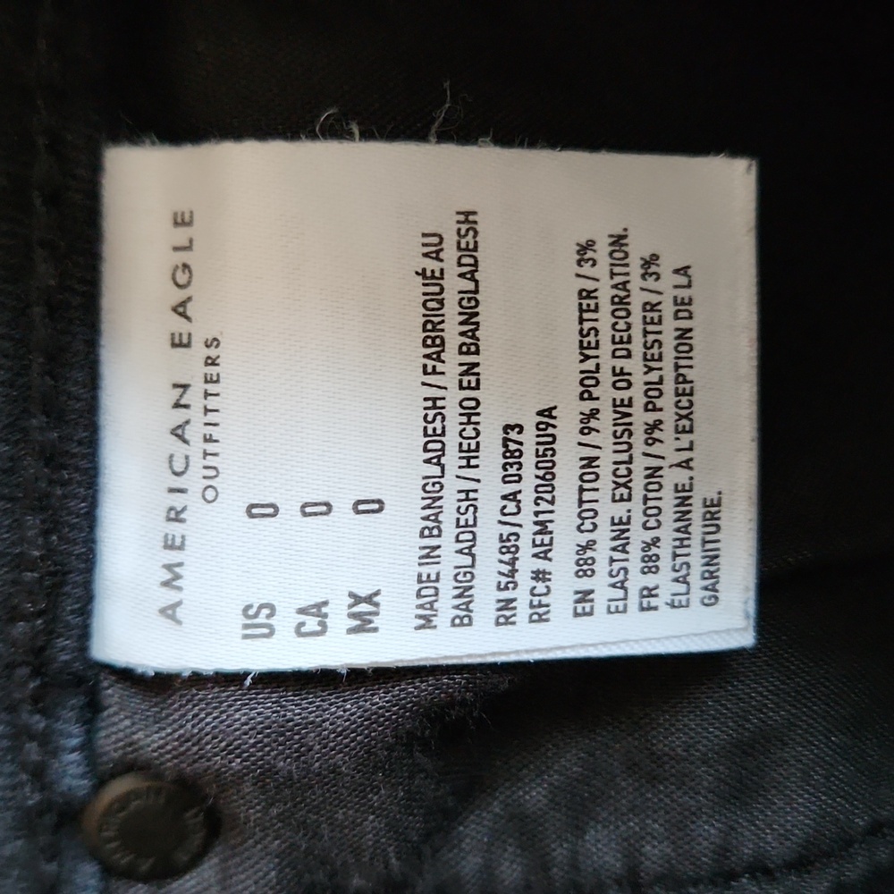 American Eagle black high waisted shorts womans size 0 - Picture 5 of 7